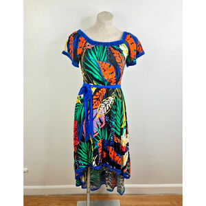 Flying Tomato Tropical Floral Dress Size S Flowy Bohemian Festival Resort Beach